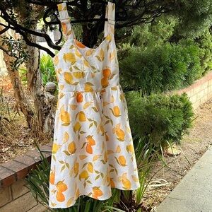 Rossella summer dress adjustable straps fully lined linen pockets size‎ M